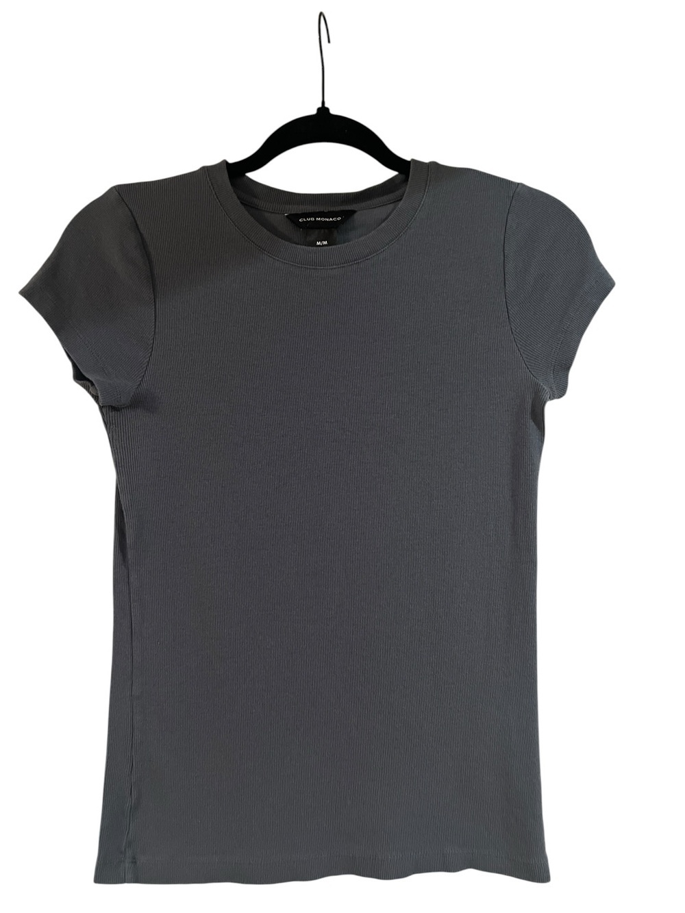 Club Monaco Blue Gray Slim Fit Casual Minimalist Crewneck Tee- L